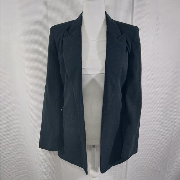 EXPRESS! GORGEOUS TAILORED, FITTED BLACK MICROFIBER DRESS JACKET, BLAZER! SZ 7/8 - Picture 3 of 13